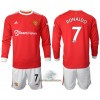 Officiële Voetbalshirt + Korte Broek Manchester United Cristiano Ronaldo 7 Thuis 2021-22 Lange Mouw - Kids